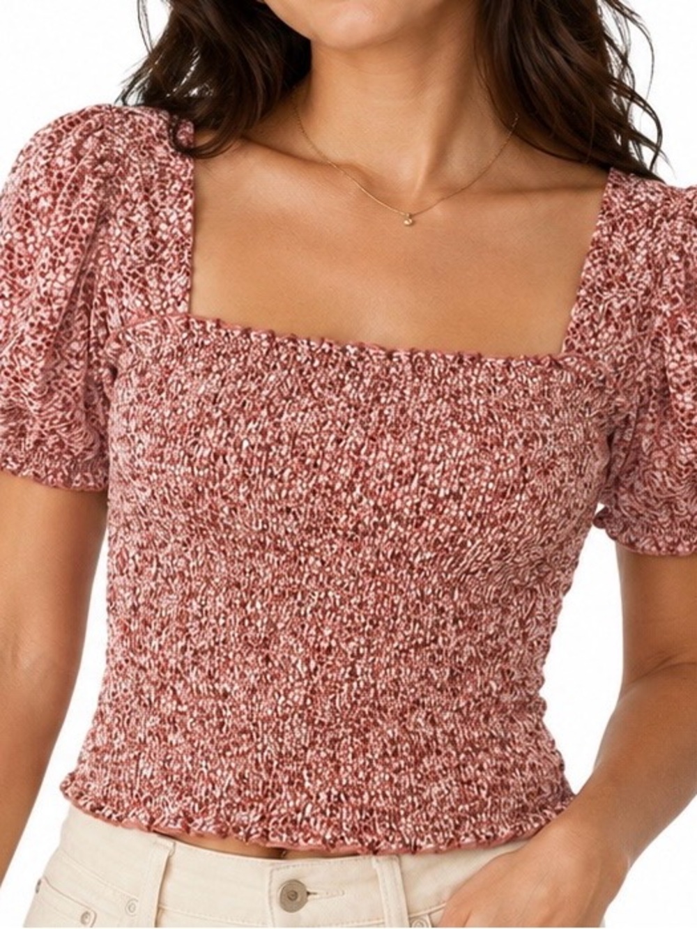 Ava James Milkmaid Smocked
Puff Sleeve Top M
